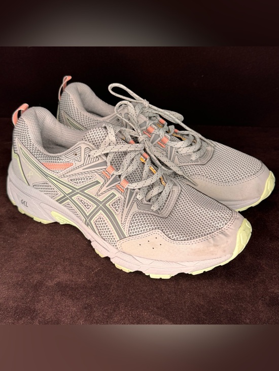 Asics Shoes - ASICS GEL-Venture 8 Women's Trail Running Shoes Gray Pink Mint
